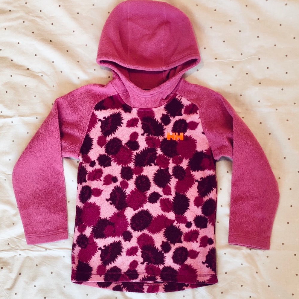 Helly Hansen Pink & Magenta Floral Hooded Fleece Top
